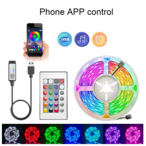 USB LED Strip Light 16LED/Meter Bluetooth RGB Lights Flexible TV Backlight Lamp 5050 5V LED Tape Diode Phone APP 1-30m For Room