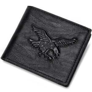 New Men Short Wallet 3D Eagle Relief Pattern Casual Credit Card Coin Wallet
