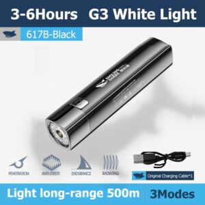 Smiling Shark 617B Mini Flashlight, Small Pocket Portable Strong Light Torchlight, for Daily Use Outdoor Hiking