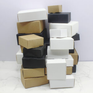 Multi Size 10Pcs Square White/Kraft /Black Packaging Box Wedding Party Favor Supplies Handmade Soap Chocolate plane box