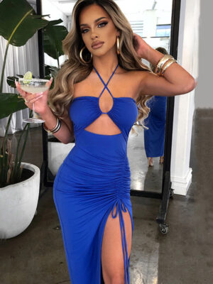 Sleeveless Sexy Female Midi Backless Dresses Slim Night Club Party Women’s Dress Bodycon Vestidos Elegantes Para Mujer