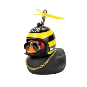 Multi Cute Rubber Duck Toy Car Ornaments Yellow Duck Car Dashboard Decorations Bike Gadgets with Propeller Helmet Car Accessory