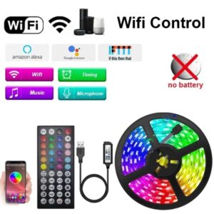 1-30M Wifi Bluetooth Led Strip Lights 5V Usb Rgb Ice String Led Lights Plug For Gaming Wall Room Adhesive Led Tape Ribbon Band