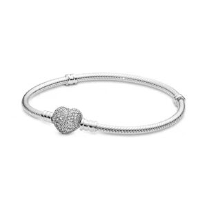 S925 Sterling Silver Love Full Diamond Snake Bone Bracelet, Suitable for Original Pandora D Γàá Y Bracelet, Women’s Jewelry Gift