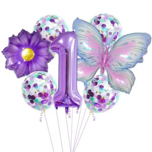 9Pc Butterfly Foil Balloons Set Number Ball Birthday Wedding Baby Shower Party Decorations