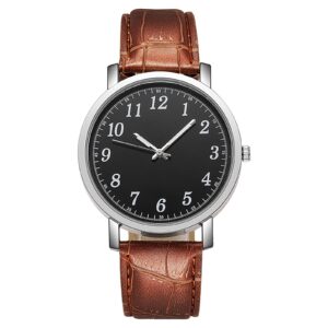 Men’s Fashion Design Leather Watch Digital Quartz Temperament Men’s Watch Gift