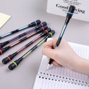 4/2Pcs Creative Spinning Pen Hand Spinner Toy Adult Kids Stress Relieve Rotating Anti Slip Writing Pens 0.5mm Student Stationary