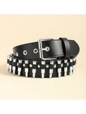 Ladies’Y2K Punk Pin Buckle Personality Bullet Rivet Enduro Belt For Jeans Hippie, Suitable For Daily Use