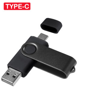 128GB TYPE-C 2 in 1 2.0 USB Flash drive Rotatable Pen drive black Memory stick 64GB 32GB Red Metal U disk Business gift