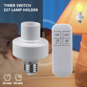 E27 Light Bulb Socket Wireless Remote Control Lamp Bases With Smart Timer Switch Lamp Holder for Pendant Ceiling Lamp Chandelier