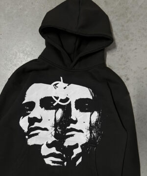 2000s Vintage Streetwear Portrait Print Long Sleeve Oversized Hoodies Women’s Y2K Gothic Harajuku Pullovers Women Clothes