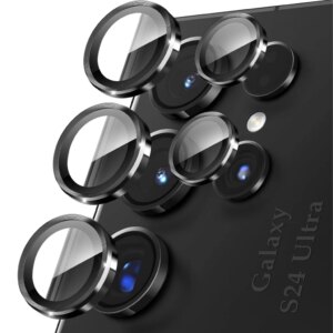 Camera Lens Protector for Samsung Galaxy S24 Ultra S23 S22 Individual Metal Ring Tempered Glass Camera Screen Protector