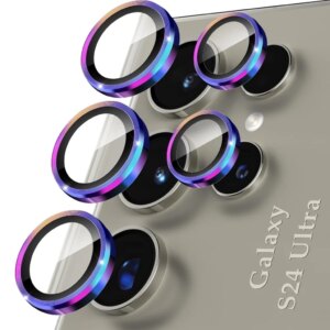 Camera Lens Protector for Samsung Galaxy S24 Ultra S23 S22 Individual Metal Ring Tempered Glass Camera Screen Protector
