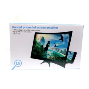 L6 12 inch Curved Phone Screen Amplifier HD 3D Video Mobile Phone Magnifying Glass Stand Bracket Foldable Phone Holder Projector
