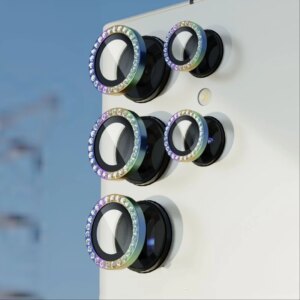 Diamond Camera Ring Glass For Samsung Galaxy S24 S23 Ultra Metal Camera Lens Protector S24+ S24 Plus S24 Ultra Lens Cover