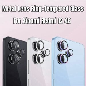 9D Lens Metal Ring Protector Glass For Redmi 12 4G Aluminum Sticker Protection Camera Cover For Xiaomi Redmi12 4G Protective Cap