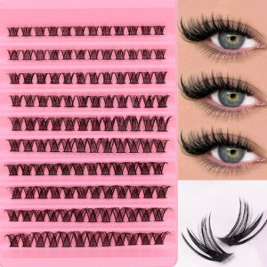 Lash Clusters 120pcs Cluster Lashes 8-16mm Wispy Individual Lashes Extensions Natural Look Lashes D Curl Fluffy Cluster Lashes