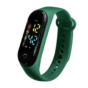 LED kids Bracelet Colorful Heart-shaped Date Sports Bracelet Minimalist Touch Screen Electronic Watch