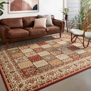 VIKAMA Retro Crystal Pile Carpet Living Room Sofa Tea Table Floor Mat Bedroom Bedside Rug Non-Slip Absorbent Carpet