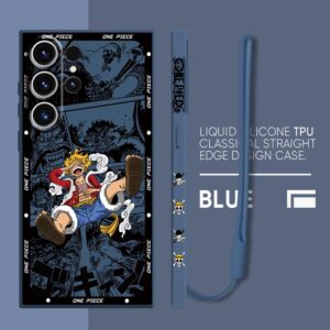 D-Luffy O-Ones P-Pieces Phone Case for Samsung Galaxy S24 Ultra S20 FE S22 Plus S23 Ultra 5G S21 Luxury Square Liquid Cover