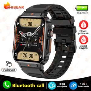 For Huawei Xiaomi GPS Outdoor Military Rugged Sports Bluetooth Call Smartwatch Men Waterproof Voice Assistant Health Smart Watch