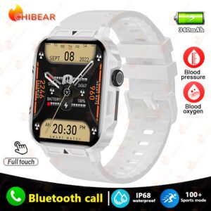 For Huawei Xiaomi GPS Outdoor Military Rugged Sports Bluetooth Call Smartwatch Men Waterproof Voice Assistant Health Smart Watch
