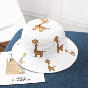 Summer Baby Bucket Hats Boys Girls UV Sunhat Kids Cotton Giraffe Beach Hat Children Outdoor Casual Panama Caps Child Accessories