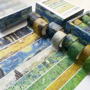 Masking tape Van Gogh oil painting series stickers bronzing hand account tape and paper tape DIY creative scrapping tape student