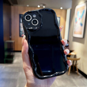 Wave Pattern Solid Color Phone Case For iPhone 13 15 14 Pro 11 12 Pro Max 7 8 Plus XR XS X SE Shockproof Bumper Soft Wavy Cover