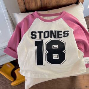 Letter Printed Cute Baby Long Sleeved T-shirt Children Clothes Tops Boys Girls Sweatshirt Kids O-neck Pullover Blouse 1-13 years