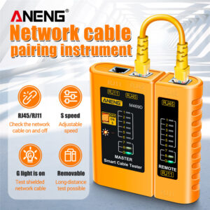 ANENG M469D Network Cable Tester Pairing Instrument for RJ11 RJ45 Telephone Lines with LED Indicator Cable Testing