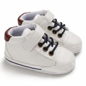 Baby Boy Shoes High-Top Casual PU Leaher Soft Sole Toddler Sports Christening First Walkers