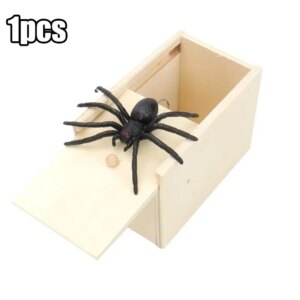Prank on spiders fun horror box catapult spiders wooden hidden box friend’s office April Fool’s Day prank toy