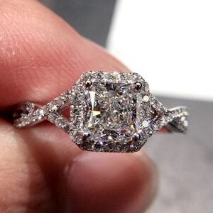 Luxury 925 Sterling Silver Classic overlapping Ring for Women Sparkling Clear Cubic Zirconia Ring Wedding Statement Jewelry