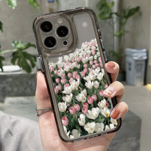 Rose Flower Case For iPhone 13 11 14 15 Pro Max 12 XR X XS 7 8 Plus SE 2020 14promax 13promax Silicon Funda Transparent Cover