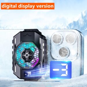 SL31 Mobile phone back clamp radiator TEC cooler with temperature display, cooling fan for iPhone Samsung Android phone games