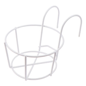 Garden Hanging Plant Iron Racks Balcony Round Flower Pot Rack Railing Fence