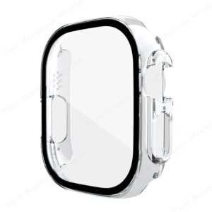 Glass+Case For Apple Watch Ultra/Ultra 2 49mm strap smartwatch PC Bumper+Screen Protector Tempered Cover for iwatch series Ultra