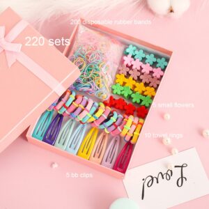 Cute Girls Kids Hair Accessories Set Candy Colors Rubber Hair Ties Small Flower Catch Clip BB Clip Headband Flower Hairpin Sets