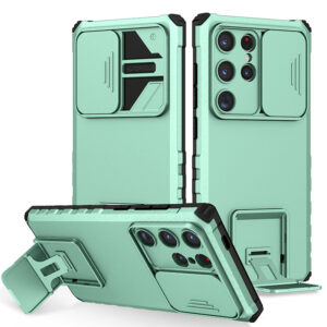 Shockproof Push Window Phone Case For Samsung Galaxy S21 S22 S23 S30 S24 Ultra Plus S20 FE Luxury Bracket Back Cover Funda