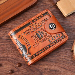 Men’s Wallets with 100 US Dollar Pattern Hasp Male Leather Wallet with Zipper Card Holder Coin Pocket Purse cartera hombre