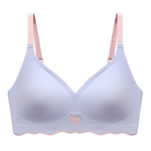 Seamless underwear for women thin jelly strips soft support deep V breast reduction anti-sagging wire-free small breast pus