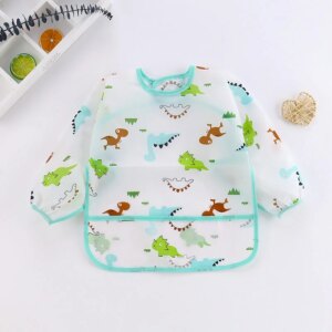 Toddler Waterproof Long Sleeve Art Smock Baby Bibs New Cute Children Baby Stuff Feeding Bib Apron for Kids 0-6 Years