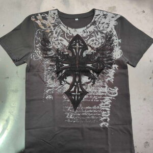 Y2k Men’s T-shirt Retro Back Wing Pattern Men’s T-shirt Gothic Round Neck Short Sleeve Men’s Clothing Top New Fashion Shirt