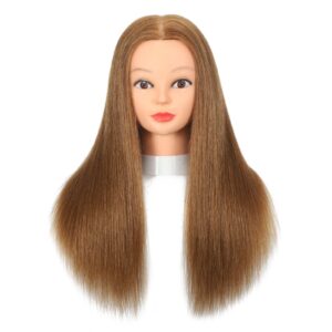 100% Real Hair Mannequin Head With Human Hair Hairdresser Cosmetology Mannequin Manikin Training Practice Styling Doll Head