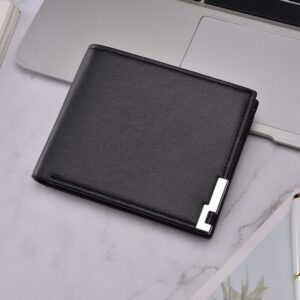 Fashion Men Short Style Wallet Hardware Iron Edge Business Multi-card Slot Men Wallet