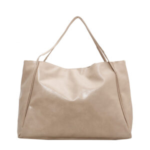 Women Fashion Shopping Bag Solid Color Vintage Shoulder Bag Large Capacity Retro Tote Bag Soft Casual Handbag Commuting Bag