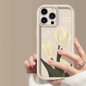 tulip Silicone liquid phone case, suitable for iPhone 15 14 13 12 11 Pro Max X XR XS 6 6s 7 8 Plus, silicone bumper back cover