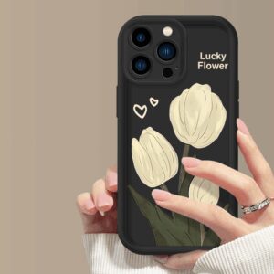 tulip Silicone liquid phone case, suitable for iPhone 15 14 13 12 11 Pro Max X XR XS 6 6s 7 8 Plus, silicone bumper back cover