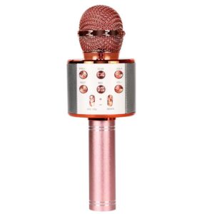 WS858 Professional Handheld Wireless Karaoke Microphone USB Speaker Microphone for Kids Music Player Singing Recorder KTV